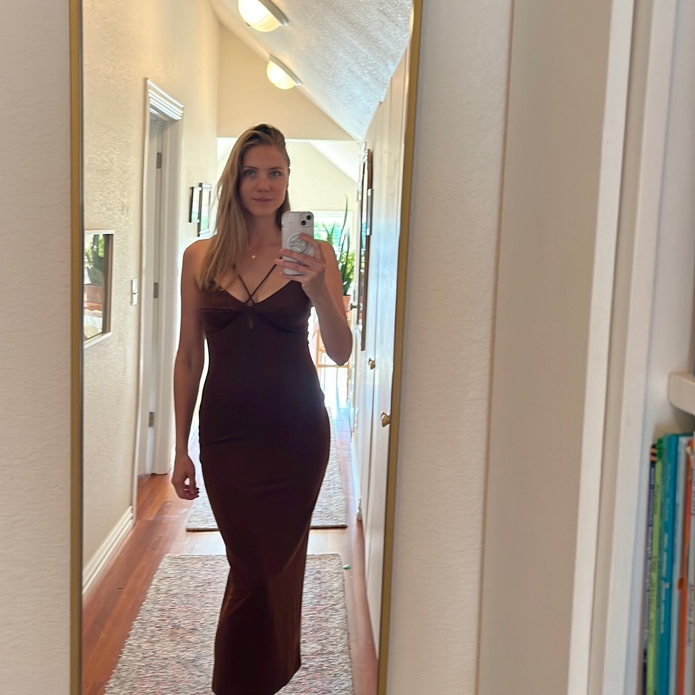 Brown Lainey Knit Reformation Dress